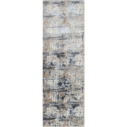 Omari Collection 06 Modern Abstract Grid Area Rug - Ocean Tone