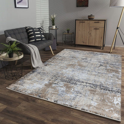 Omari Collection 06 Modern Abstract Grid Area Rug - Ocean Tone