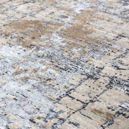 Omari Collection 06 Modern Abstract Grid Area Rug - Ocean Tone