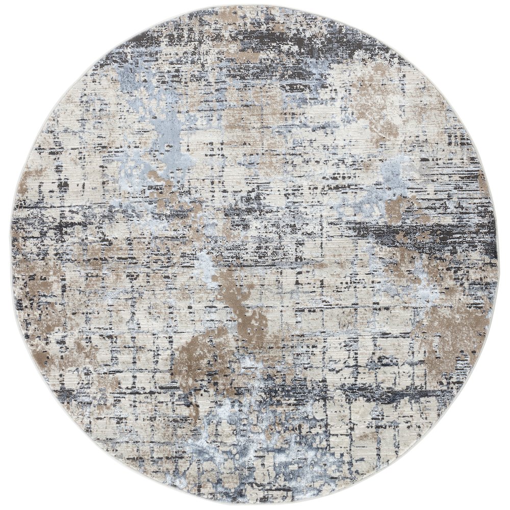 Omari Collection 06 Modern Abstract Grid Area Rug - Ocean Tone