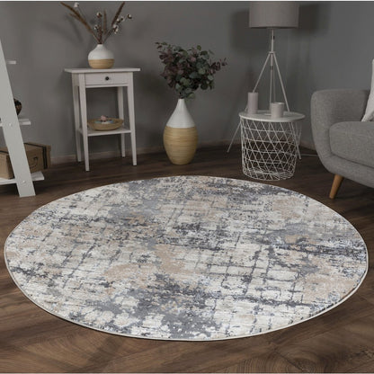 Omari Collection 06 Modern Abstract Grid Area Rug - Ocean Tone