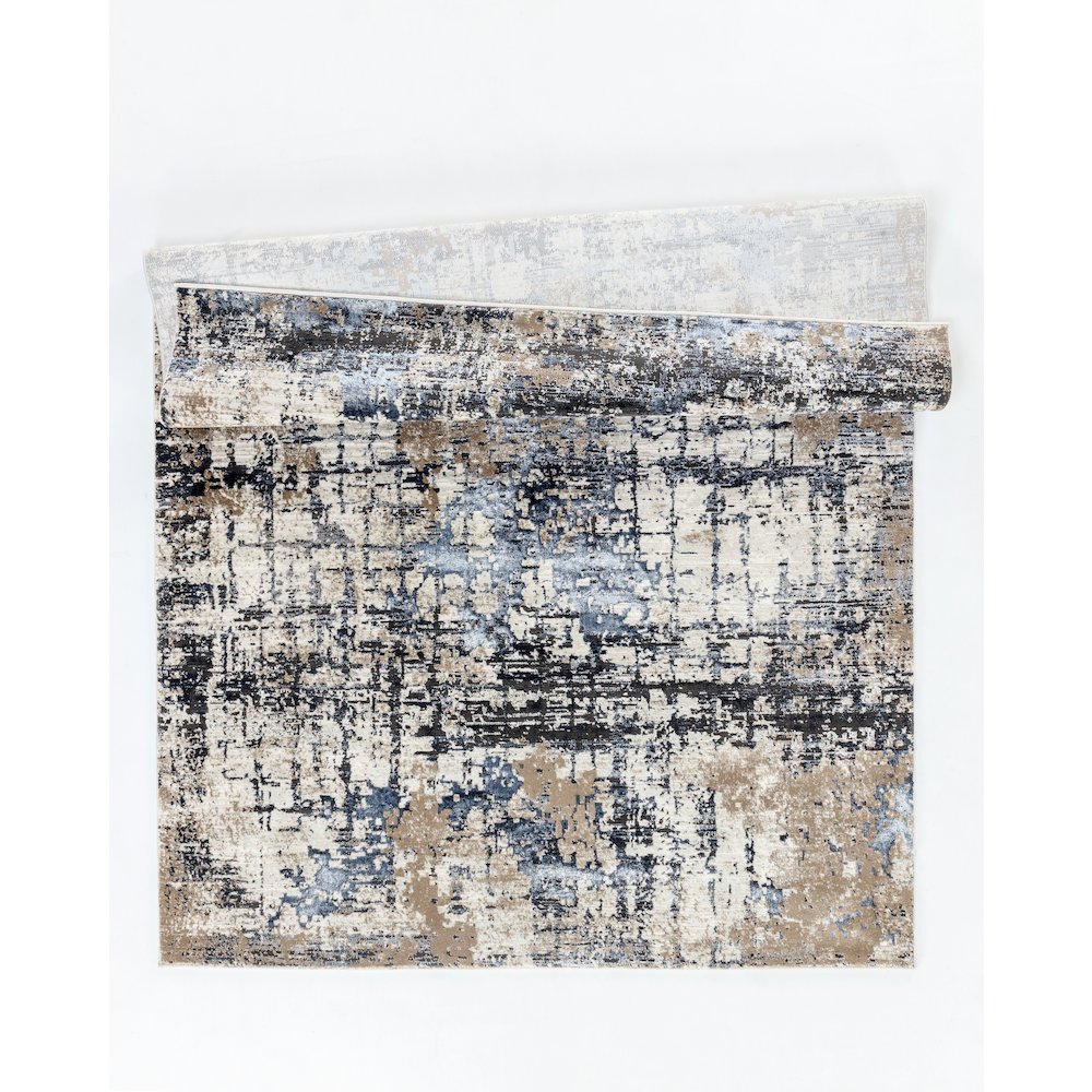 Omari Collection 06 Modern Abstract Grid Area Rug - Ocean Tone
