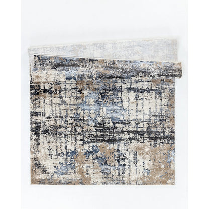 Omari Collection 06 Modern Abstract Grid Area Rug - Ocean Tone