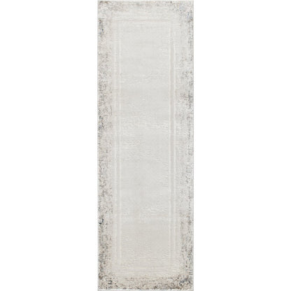 Omari Collection 08 Eroded Minimal Border Texture Area Rug
