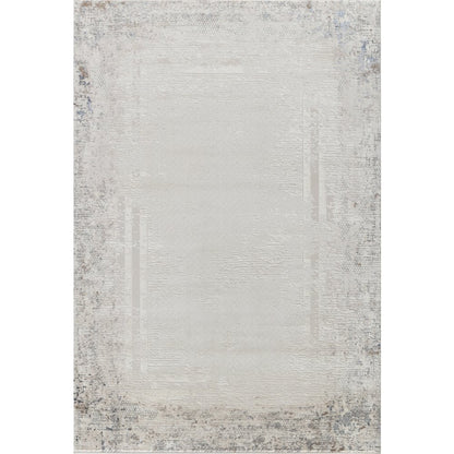 Omari Collection 08 Eroded Minimal Border Texture Area Rug