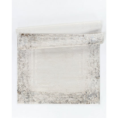 Omari Collection 08 Eroded Minimal Border Texture Area Rug