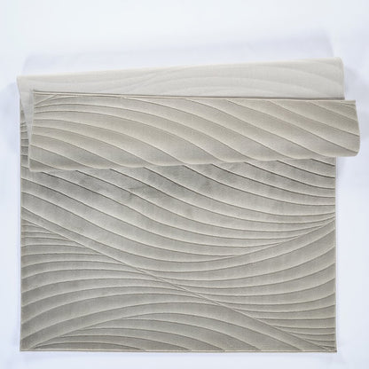 Omari Collection 09 Sculpted Wave Contemporary Area Rug - Grey
