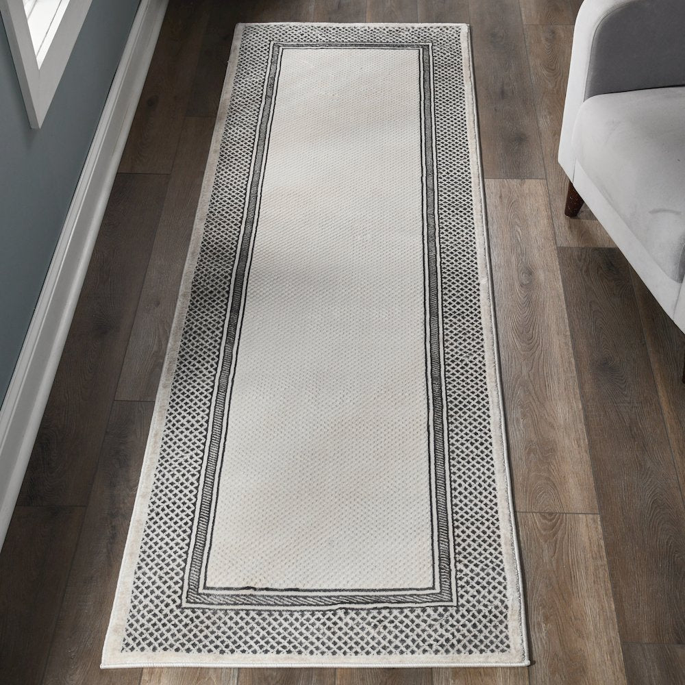 Omari Collection 12 Modern Framed Border Area Rug