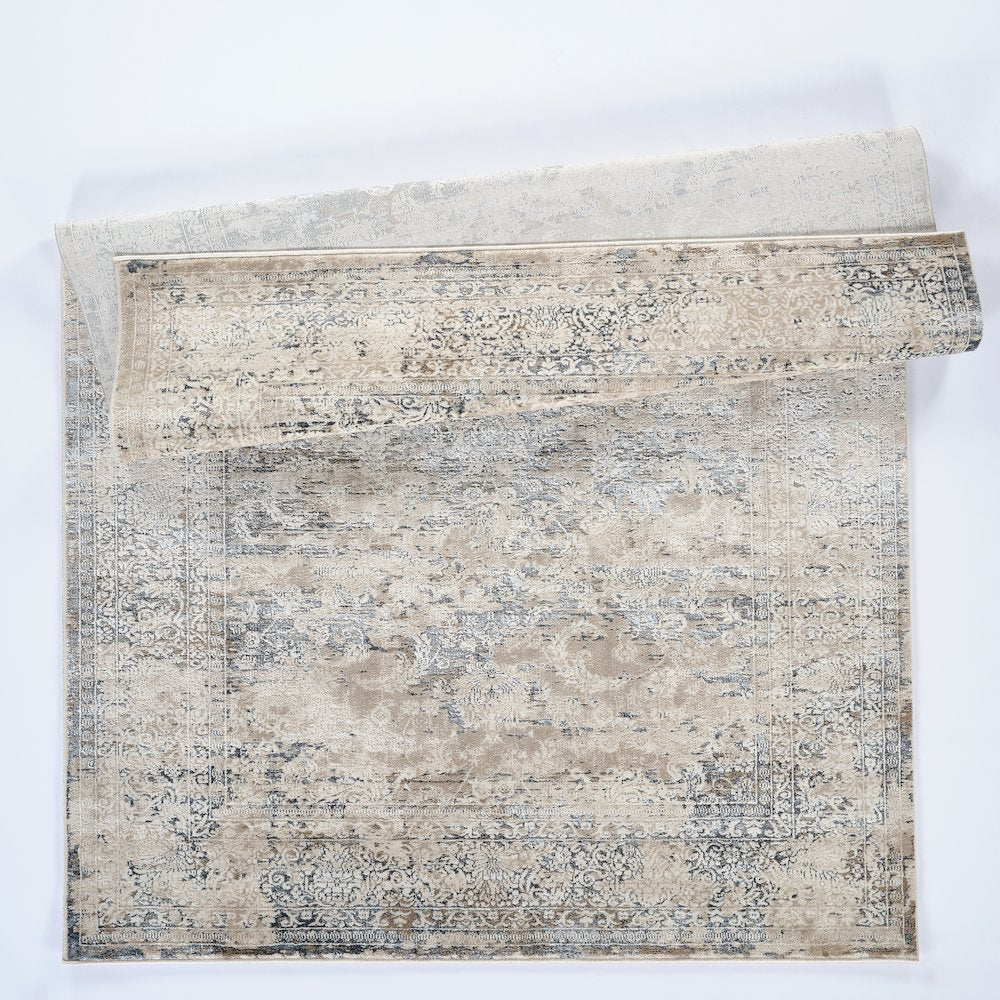 Omari Collection 15 Distressed Transitional Medallion Area Rug