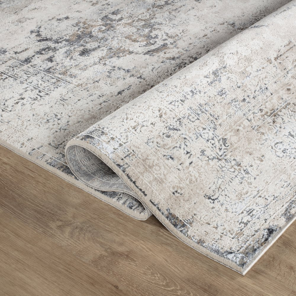 Omari Collection 15 Distressed Transitional Medallion Area Rug