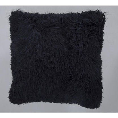 SHAGGY  PILLOW BLACK 17 20" x 20"
