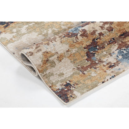Roma Collection RM04 Painterly Multicolor Area Rug – Ivory, Blue & Rust