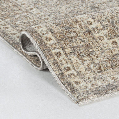 Stellios Collection 05 Distressed Diamond Pattern Area Rug - Beige