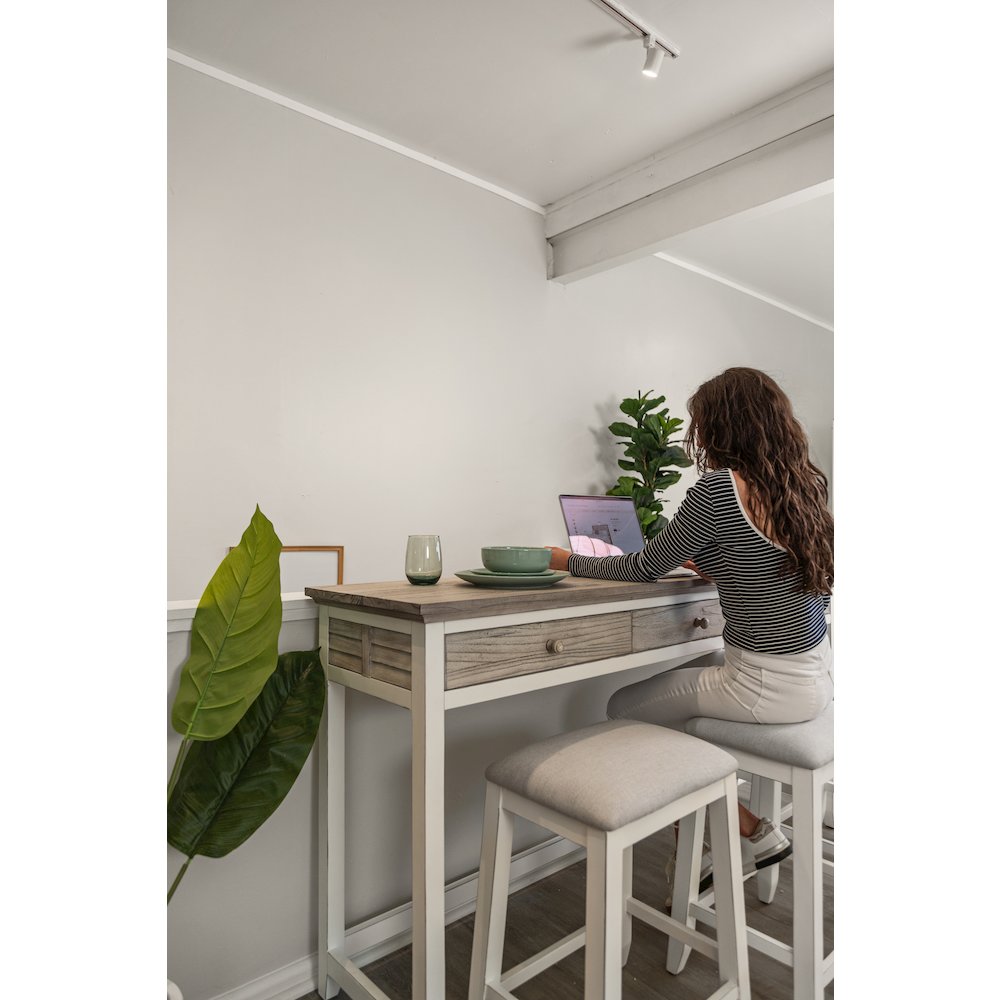 Islamorada - 3-Drawer Console with Power Strip, USB-A and USB-C Port - Dapple