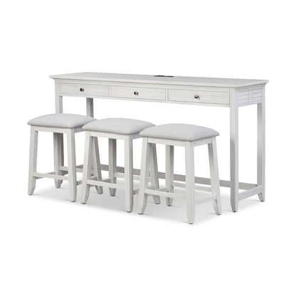 Surfside - 3-Drawer Console with Power Strip, USB-A and USB-C Port - Weathered
