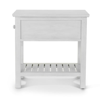 Geneva - 1-Drawer Chairside Table - Distressed White Finish