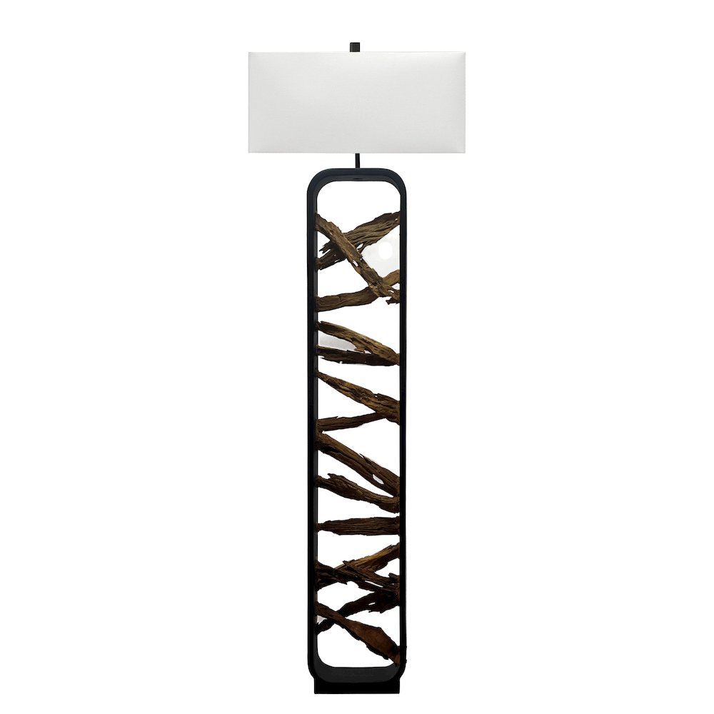 Drift - 63" Floor Lamp - Driftwood and Black Finish