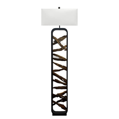 Drift - 63" Floor Lamp - Driftwood and Black Finish