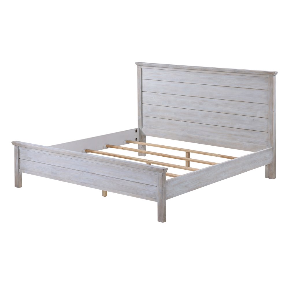 Geneva - Panel Bed - King - Distressed White Finish