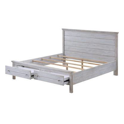 Geneva - Storage Bed - Queen - Distressed White Finish