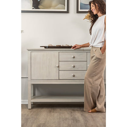 Geneva - 2-Door / 3-Drawer Credenza - Distressed White Finish