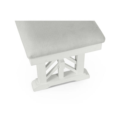 Miramar - 62" Upholstered Bench - Stark White Finish - Sand Upholstery