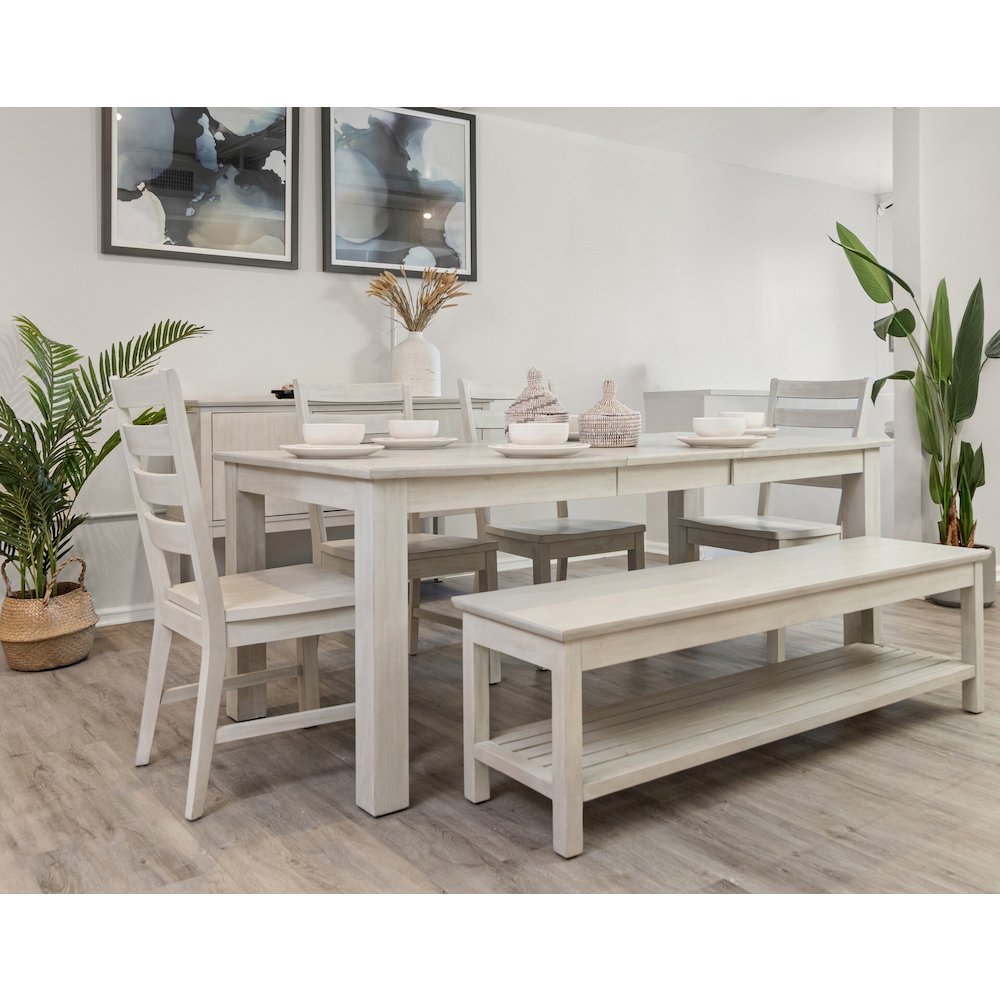 Geneva - Bench - Distressed White Finish