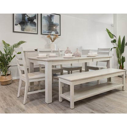 Geneva - Bench - Distressed White Finish