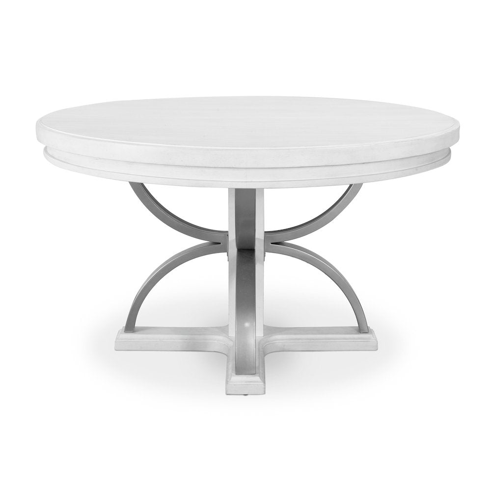 Point Breeze - Round Dining Table with Metal and 20" Leaf (52"-72") - Fresh
