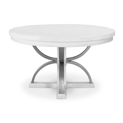 Point Breeze - Round Dining Table with Metal and 20" Leaf (52"-72") - Fresh