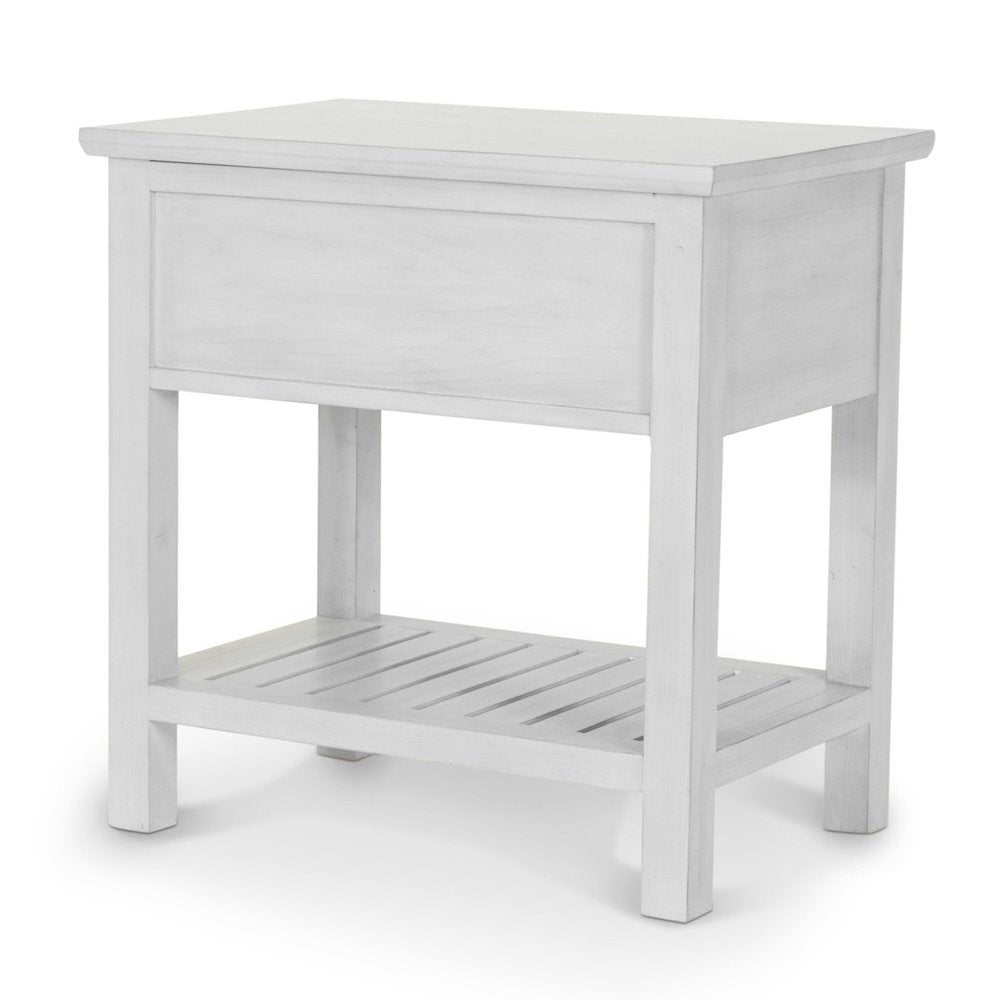 Geneva - 1-Drawer Chairside Table - Distressed White Finish