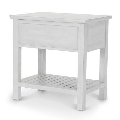 Geneva - 1-Drawer Chairside Table - Distressed White Finish