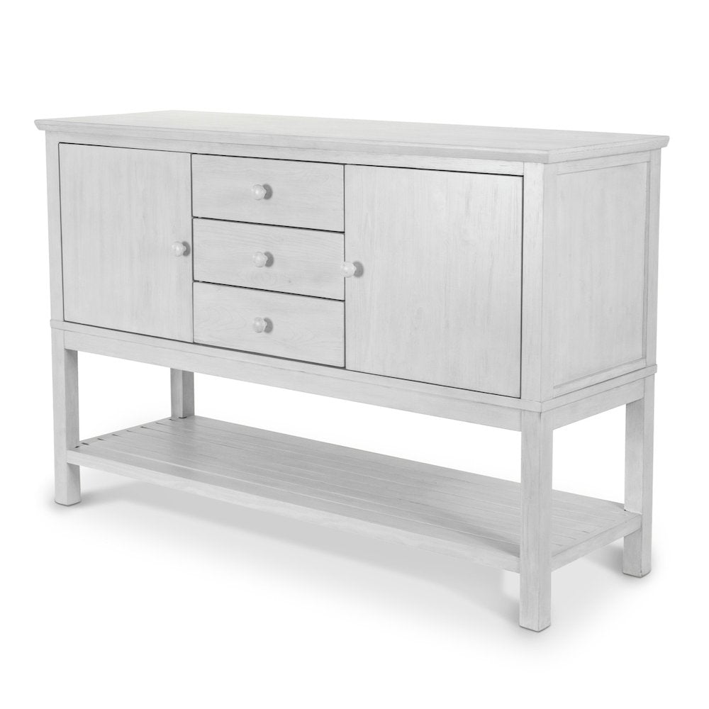 Geneva - 2-Door / 3-Drawer Credenza - Distressed White Finish