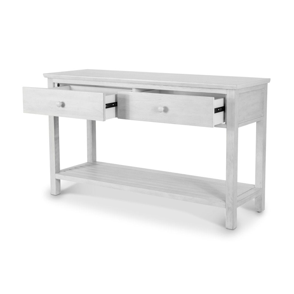 Geneva - 2-Drawer Console - Distressed White Finish