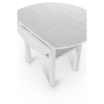Geneva - 42" Drop Leaf Dining Table with Shelf - Distressed White Finish