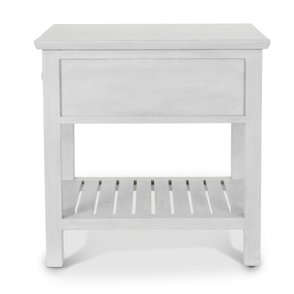 Geneva - 1-Drawer End Table - Distressed White Finish
