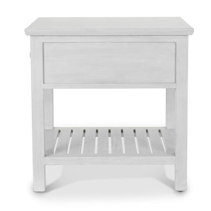 Geneva - 1-Drawer End Table - Distressed White Finish