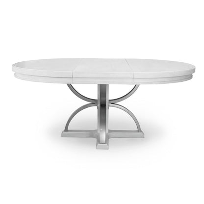 Point Breeze - Round Dining Table with Metal and 20" Leaf (52"-72") - Fresh