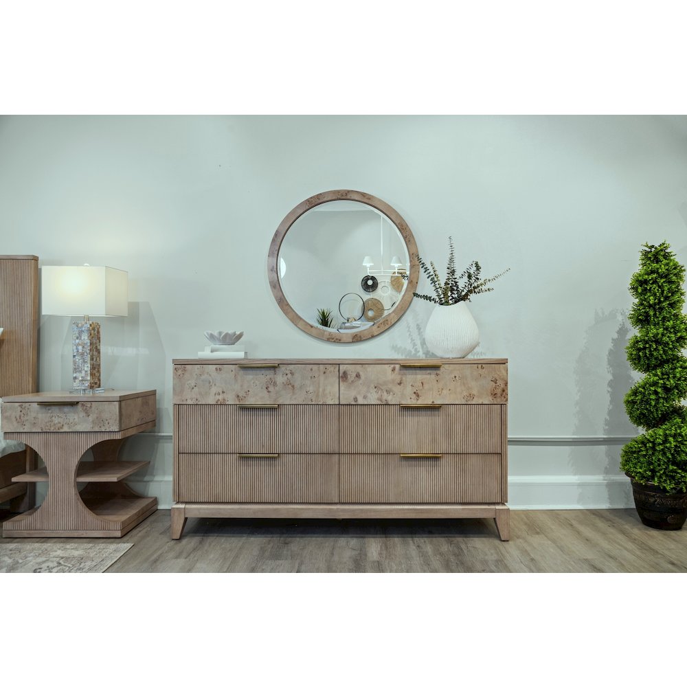 Manhattan Valley - Round Wall Mirror - Dusty Rose Finish
