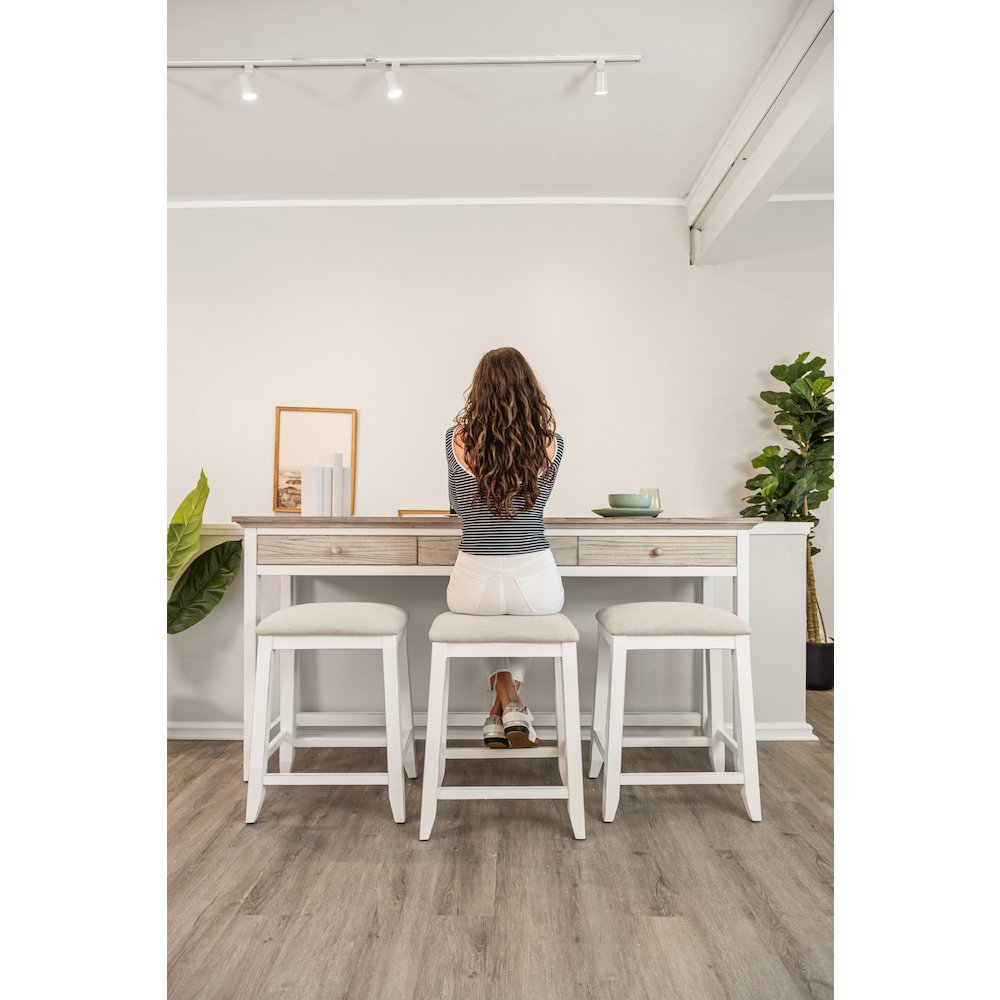 Islamorada - 3-Drawer Console with Power Strip, USB-A and USB-C Port - Dapple