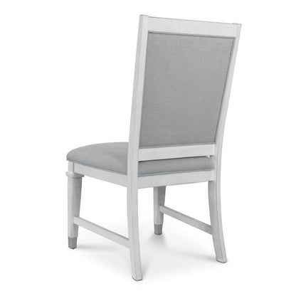 Point Breeze - Upholstered Side Chair - Set of 2 - Fresh White Finish - Grey