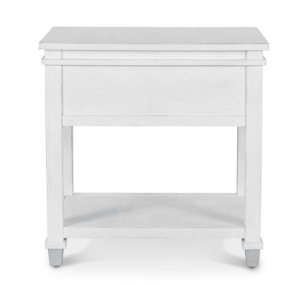 Point Breeze - 1-Drawer Chairside Table - Fresh White with Soft Grey Glaze