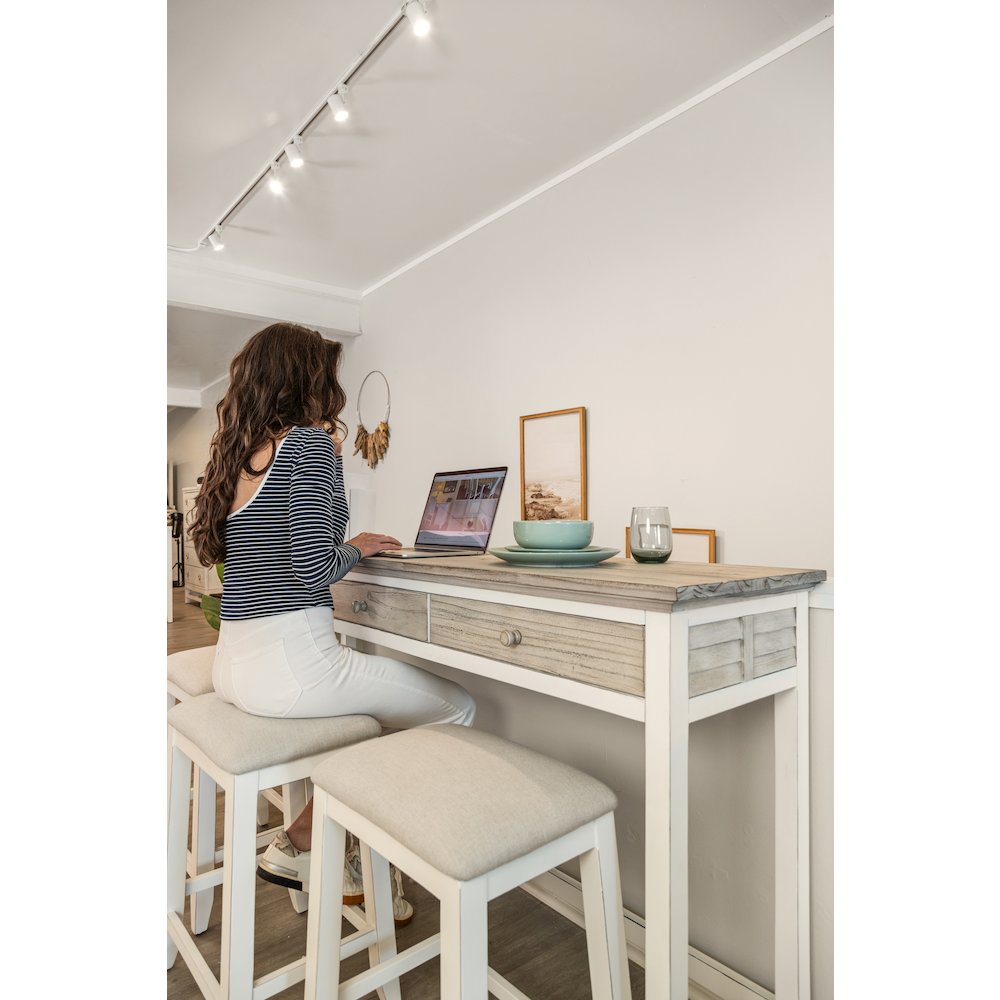 Islamorada - 3-Drawer Console with Power Strip, USB-A and USB-C Port - Dapple