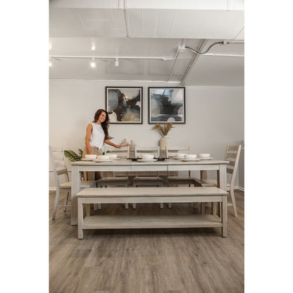 Geneva - Bench - Distressed White Finish