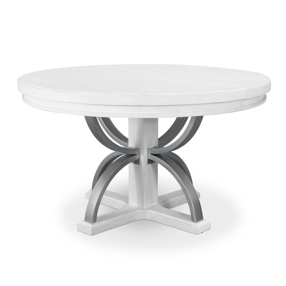 Point Breeze - Round Dining Table with Metal and 20" Leaf (52"-72") - Fresh