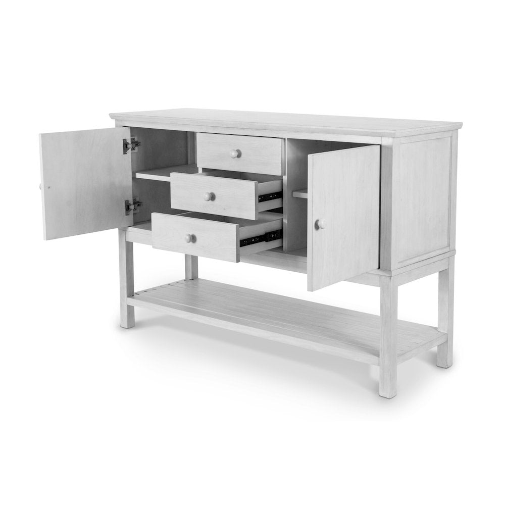 Geneva - 2-Door / 3-Drawer Credenza - Distressed White Finish
