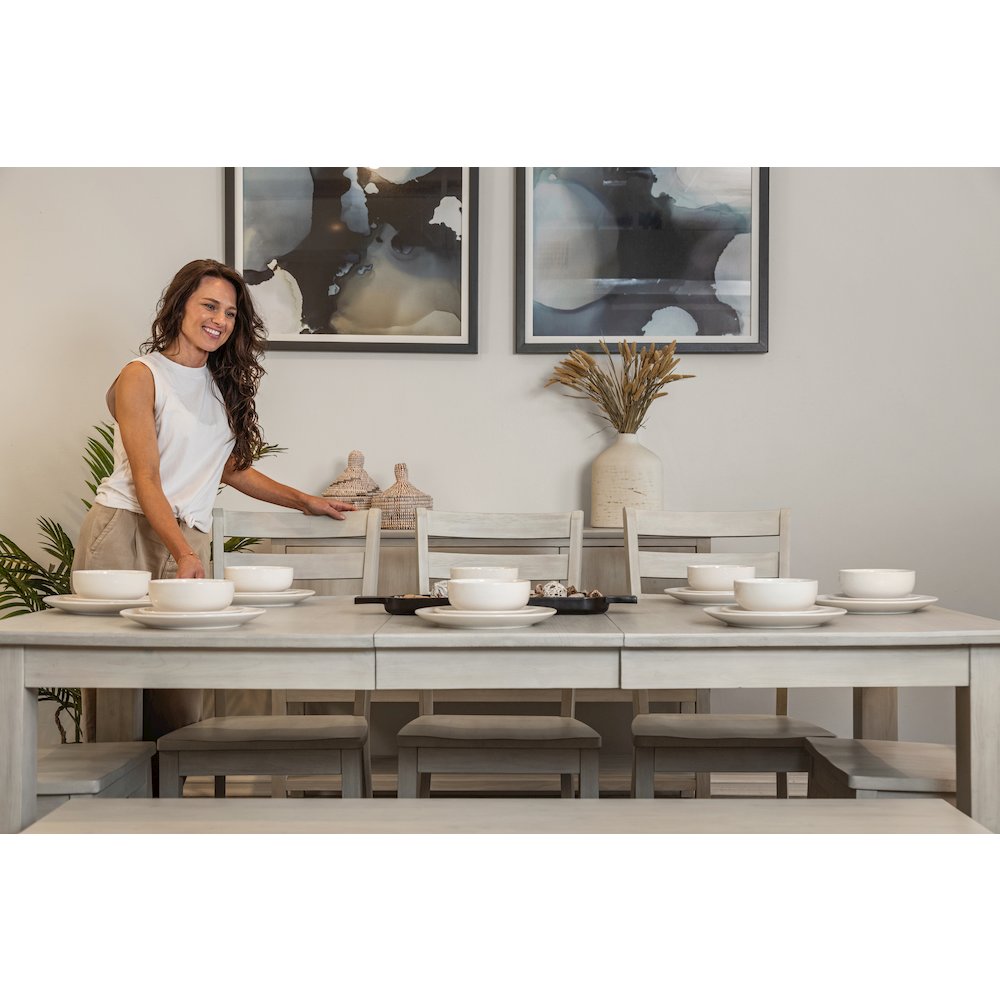 Geneva - Extendable Trestle Dining Table with Self-Storing Leaf (60"–78")