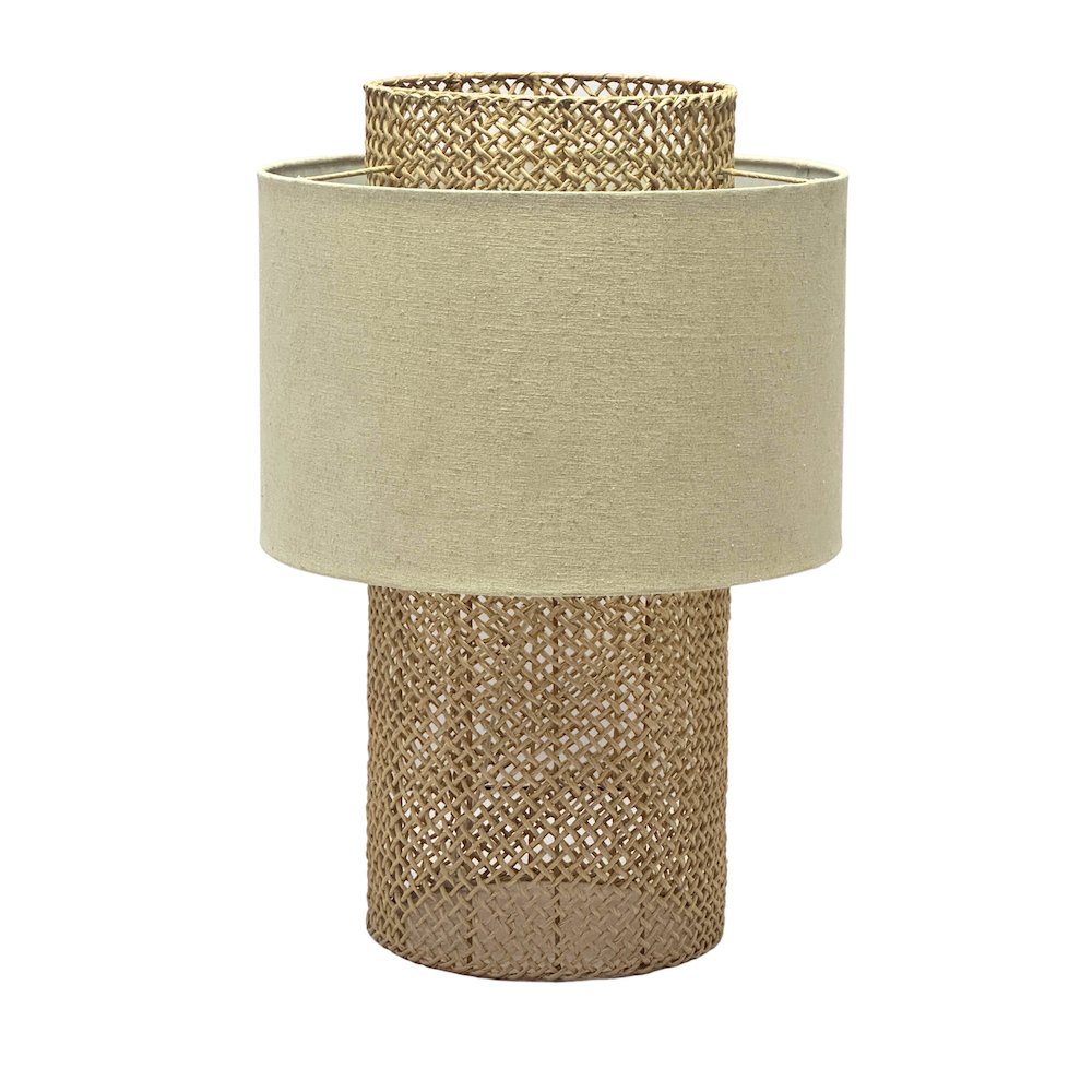 Bali - 25" Table Lamp - Natural Rattan Finish