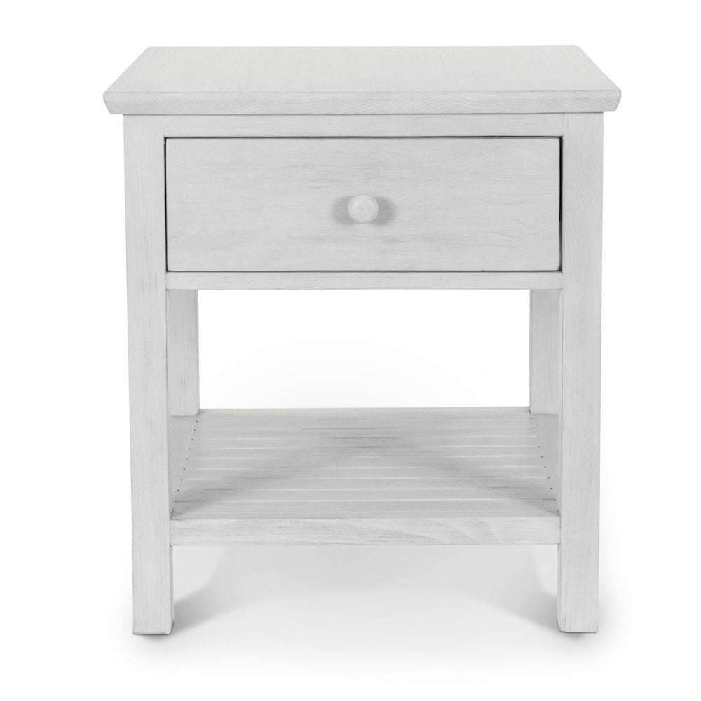 Geneva - 1-Drawer End Table - Distressed White Finish