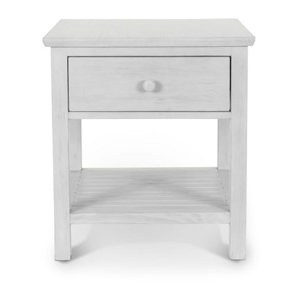 Geneva - 1-Drawer End Table - Distressed White Finish